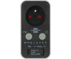 Brennenstuhl Laikmatis (lizdas) 16A su USB-A ir USB-C 3A 1506181