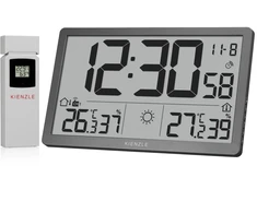 Orų stotelė Bresser KIENZLE Jumbo NEO LCD Weather Sieninis laikrodis pilkas (15409)