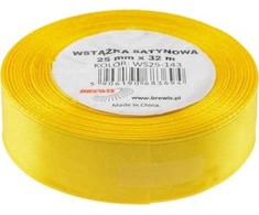 BREWIS Wstążka satynowa 25mm/32mm spalva 143 geltona Brewis