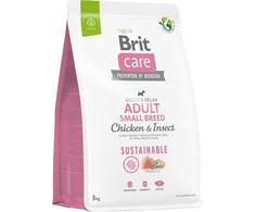 Brit Care Sustainable Adult Small Breed vištiena&amp;Insect sausas Maistas šunims, 3kg