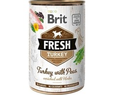 Vafo Praha Sro Brit Fresh konservai šunims kalakutiena&amp;Peas 400g