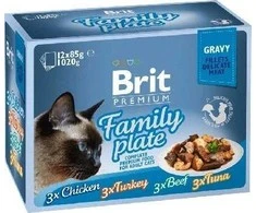 BRIT Premium by Nature Sterilizuotos lėkštės maišeliai su padažu, skonių mišinys - šlapias maistas katėms - 12x85g