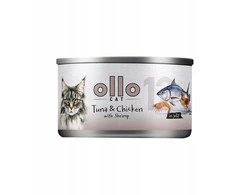 OLLO Cat nr 12 Tuna & vištiena with shrimp in jelly – šlapias kačių maistas – 70g
