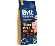 BRIT Premium by Nature Adult M - sausas šunų maistas vištiena - 8kg
