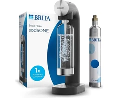 Brita sodaTRIO baltas karbonizatorius + papildomas CO2 balionas + 1 l juodas izoliuotas butelis