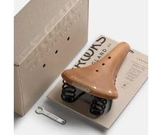 Brooks Balnas BROOKS FLYER SOFTENED, Dark Tan, Plieniniai bėgeliai, Svoris 860g, Linia Leather (NAUJAS)