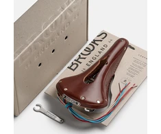 Brooks Balnelis BROOKS B17 NARROW CARVED, Ruda spalva, Plieniniai lankeliai, Svoris 510 g, linija Leather