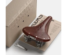 Brooks Balnelis BROOKS B66, rudos spalvos, plieniniai lankeliai, svoris 1050 g, linija Leather (NEW)