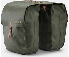 Brooks Sakwy BROOKS BRICK LANE PANNIERS, Šalavijų žalia/Medaus, Talpa 2x15L, Tvirtinimas ant dirželių, Rūdyta oda (NAUJIENA)