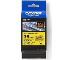 BROTHER TZESL661 36 MM Juodas ON Geltonas SELF LAMINATE