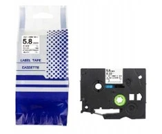 BROTHER HSE-211 termo vamzdelis 6 mm x 1,5 m, juodos spalvos ant balto fono, pakaitinis