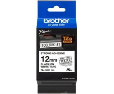 Brother juosta juoda ant balto 12mm - TZES231