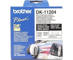 Brother DK-11204 juosta (juoda ant balto)