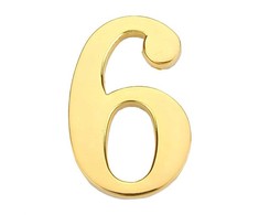 Haushalt Durų numeris "6", aukso spalvos, 45 mm