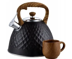 Brunbeste Virdulys na gaz plieno su gwizdkiem duży 3.0L indukcija juoda matinė BRUNBESTE BB-2418