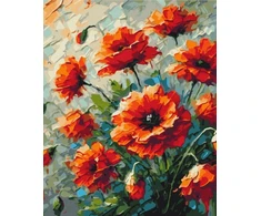 BRUSHME Paveikslas skaičiais, 40x50 cm, aguonos, 1 vnt., dėžutėje