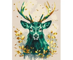BRUSHME Malowanie po numerach BRUSHME, 40x50 cm, auksinis, szmaragdowa korona lasu, 1 vnt., dėžutėje