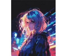 BRUSHME Paint by Numbers BRUSHME, 40x50 cm, Cyberpunk, 1 vnt., dėžutėje