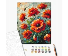 BRUSHME Paveikslas skaičiais, 40x50 cm, aguonos, 1 vnt., dėžutėje