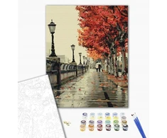 BRUSHME Tapyba pagal numerius, 40x50 cm, rudens bulvaras, 1 vnt., dėžutėje
