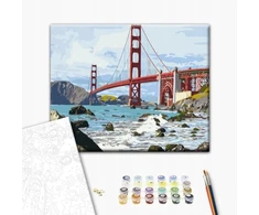 BRUSHME Paint by Numbers BRUSHME, 40x50 cm, San Francisko tiltas, 1 vnt., dėžutėje