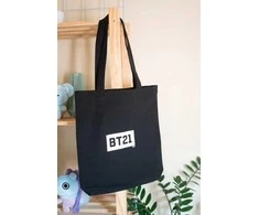 BT21 - Fabric shopping bag 28x40 cm (Juodas)
