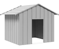 šunų namelis su stogu 131x101x102 cm cinkuoto plieno