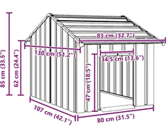 šunų namelis su stogu 83x130x85 cm cinkuoto plieno