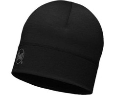 BUFF MERINO LIGHTWEIGHT BEANIE SOLID Juodas vieno dydžio kepurėlė Standartinė