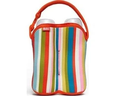 BUILT Bottle Buddy dviejų butelių krepšys su laikikliu (Baby Rožinė Stripe)