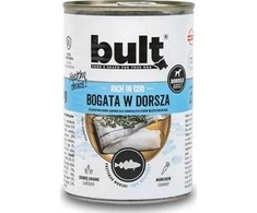 BULT Šlapias šunų ėdalas su menkėmis, gausus žuvies gabalėliais, 800g