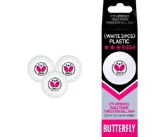 Butterfly Stalo tenisas Balls Baltas - 3 vnt.