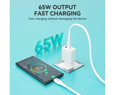 USB kabelis Bwoo (X329CC) „USB-C“ į USB-C (65W) 1m baltas