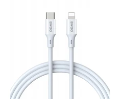 BWOO Cable USB-C - Lightning 2m 27W ABS + TPE baltas