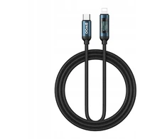 BWOO Pintas USB-C - Lightning 1 m 27 W kabelis su animuotu apšvietimu, juodas