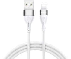 BWOO Kabelis USB – Lightning 1m 3A Minimalistinis Silikoninis Baltas X280L