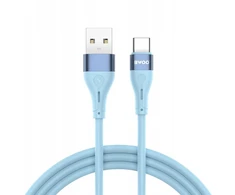BWOO Minimalistinis silikoninis 3A kabelis X280C iš USB-A į USB-C mėlynos spalvos