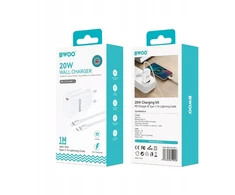 BWOO 20 W sieninis įkroviklis CDA159 su kabeliu iš USB-C į Lightning