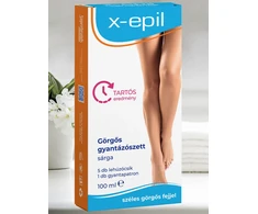 Set X-Epil: Normal Silky Finish Depilatory Wax Body, 100 ml + Normal Silky Finish Hair Removal Wax Strips For Legs, 5 vnt.