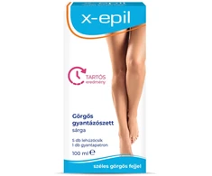 Set X-Epil: Normal Silky Finish Depilatory Wax Body, 100 ml + Normal Silky Finish Hair Removal Wax Strips For Legs, 5 vnt.