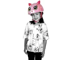 C-PREME Raskullz Astro Cat rožinis vaikiškas šalmas, dydis S vaikui, dydis 5+ (50-54 cm)