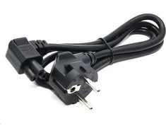 C-TECH tinklo kabelis VDE 220/230V nešiojamas maitinimo šaltinis 3 kontaktų Schuko, sulenktas, 1,8m