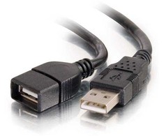 Kabelis USB C2G USB-A - USB-A 2 m Juodas (52107)