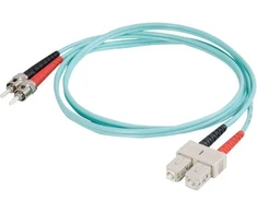 C2G SC-ST 10Gb 50/125 OM3 dvigubas daugiamodis PVC optinis pluošto kabelis (LSZH) - Tinklo kabelis - ST daugiamodis (M) į SC daugiamodis (M) - 10 m - 10 m - Šviesolaidinis - Dvigubas - 50/125 mikrometrų - OM3 - be halogenų - akvamarino spalvos (85527)