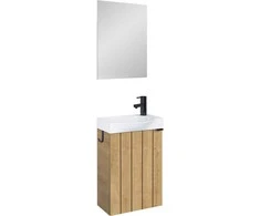 Masterjero CABINET HUNG LAMELLO 45 WITH WASHBAS OAK