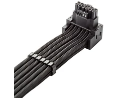 CableMod C-Series Pro Bridged Connection Cable – Variant A, 90°, 16-Pin to 2×8-Pin PCIe, juodos spalvos
