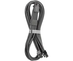 „CableMod C-Series Pro ModMesh 12V“ 2x6 kabelis, su apvalkalu, 16 kontaktų į 2x 8 kontaktus, skirtas „Corsair Type 4“ ir „3“ maitinimo šaltiniams – anglies pluošto, 60 cm