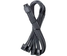CableMod C-Series Pro ModMesh 12V-2×6-Cable, Sleeved, 16-Pin to 4x 8-Pin, for Corsair Type 4 ir 3 PSUs – carbon, 60cm
