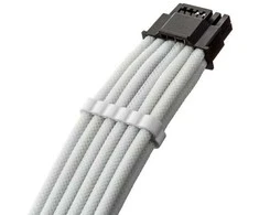 CableMod C-Series Pro ModMesh Sleeved 12V-2×6 12VHPWR StealthSense PCIe Cable for Corsair Type 5 RMx SHIFT (16-pin to 90 ° 16-pin, 65cm) – baltos spalvos