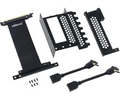 „CableMod“ vertikalus vaizdo plokštės laikiklis su PCIe x16 jungtimi, 2x DisplayPort – juodos spalvos